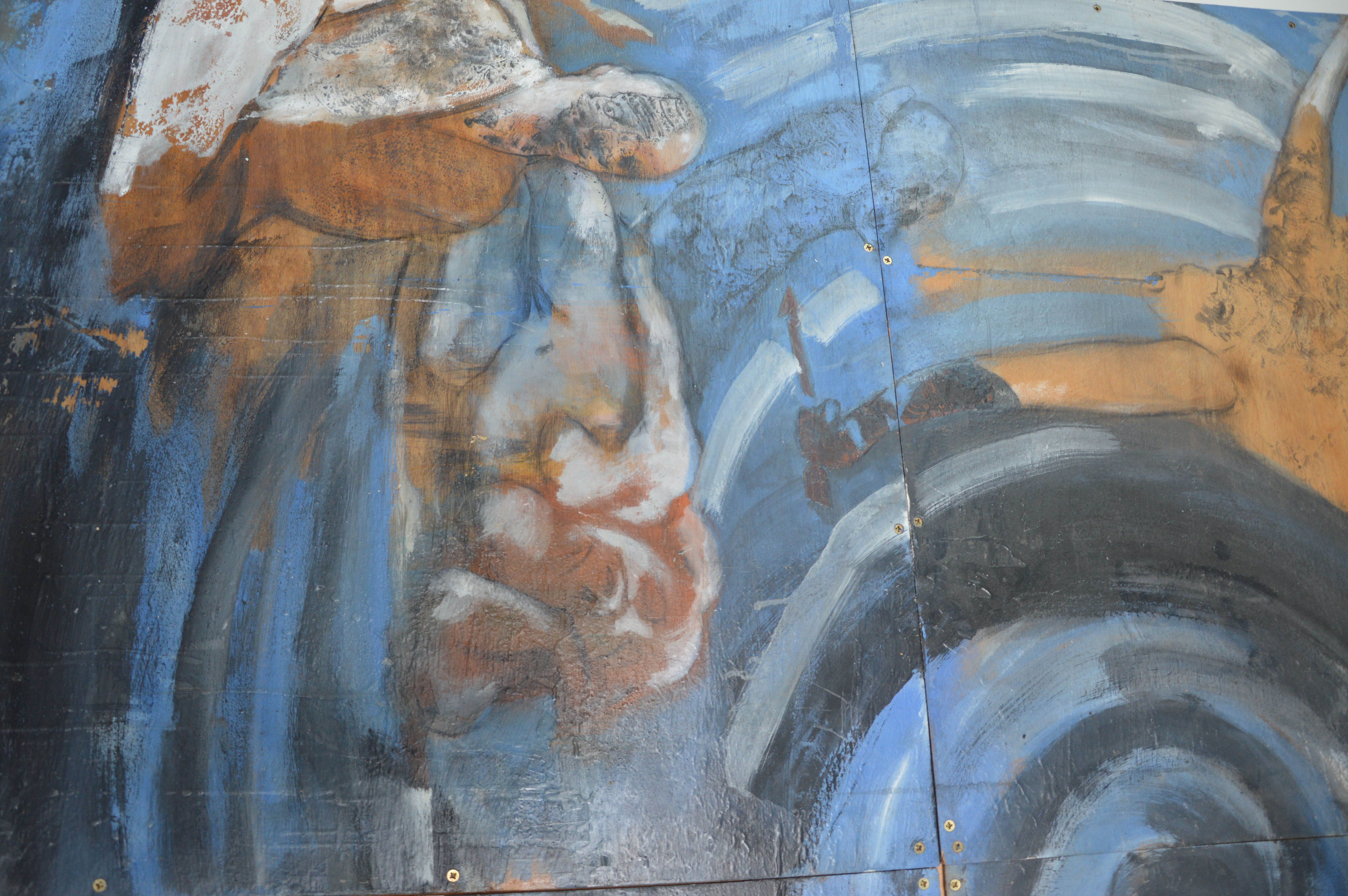 Painting 10 - Mixed media on wood by Gérard Pettiti, 2023
