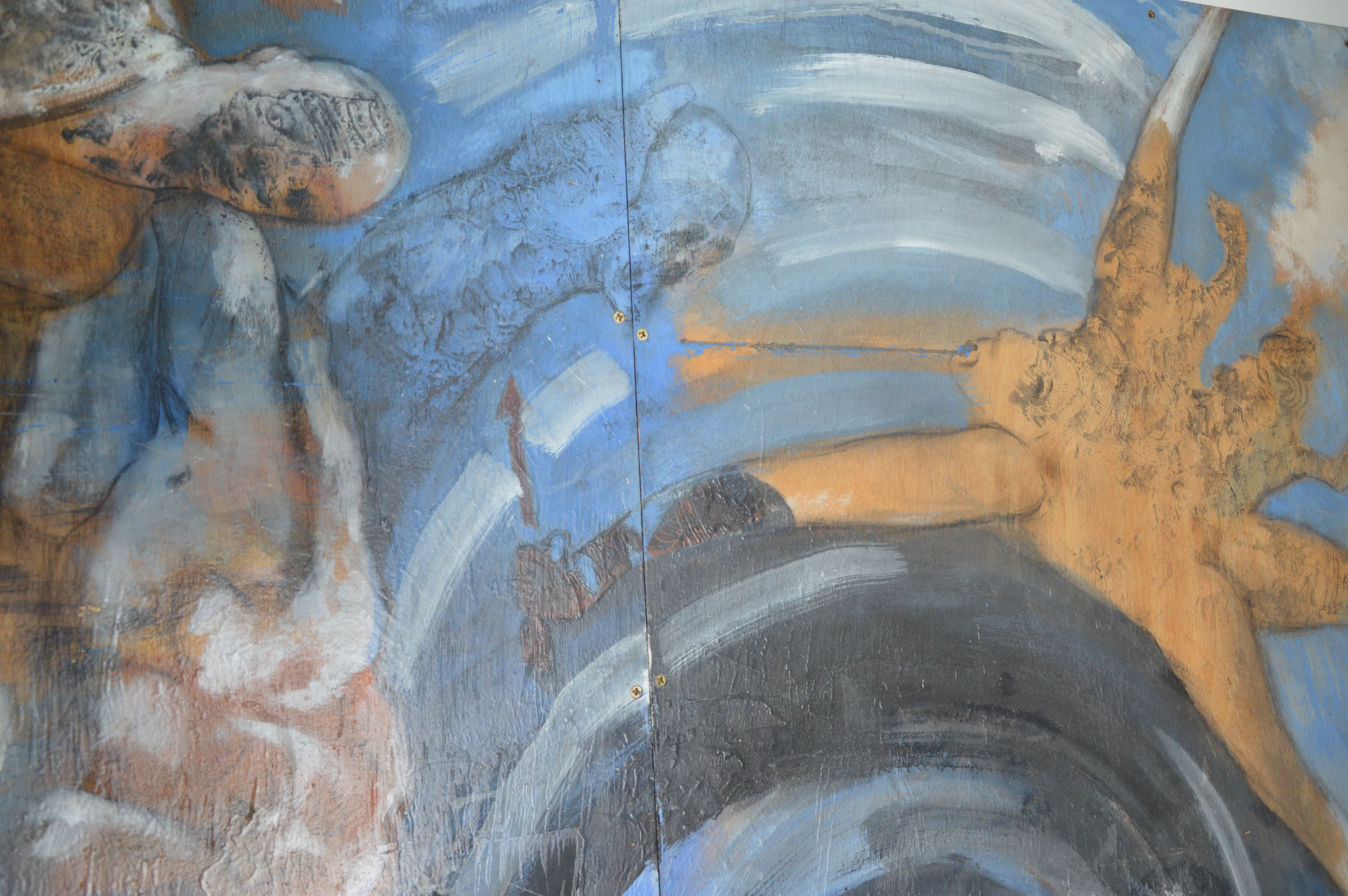 Painting 11 - Mixed media on wood by Gérard Pettiti, 2023